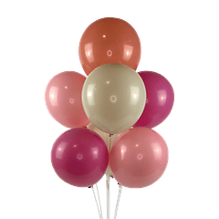 7 Balões Biodegradáveis Rosa