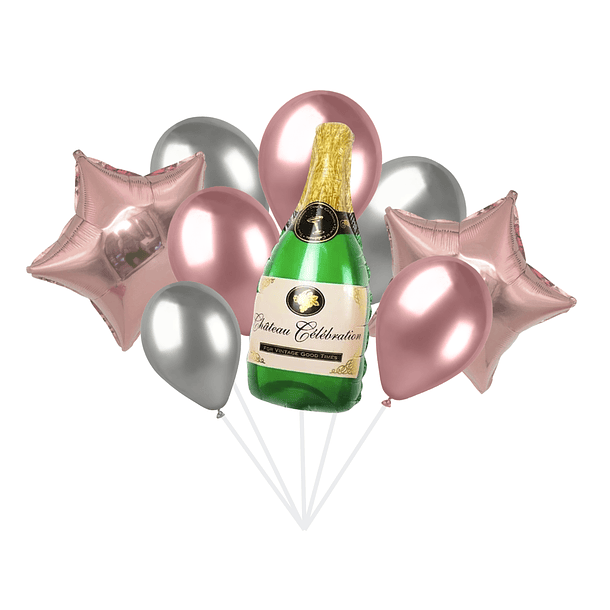 Bouquet Balões Champagne Rose Gold 1