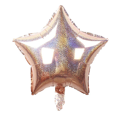Balão Foil Estrela Holográfico Rose Gold 45CMS 