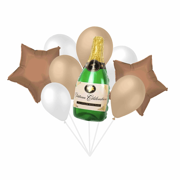 Bouquet Balões Champagne Blush e Laranja 1
