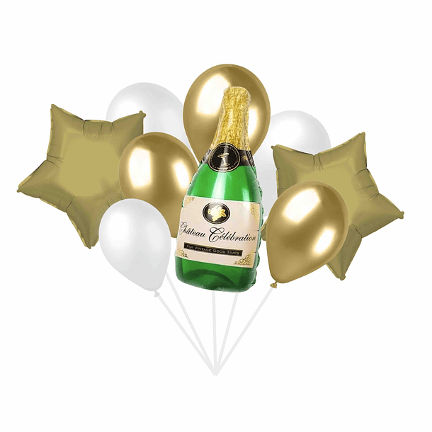 Bouquet Balões Champagne Dourado 1