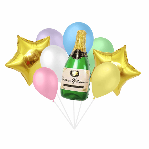 Bouquet Balões Champagne Pastel 1