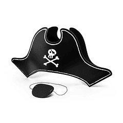 Sombrero y Parche Pirata en Papel