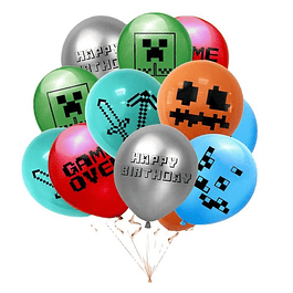 Conjunto de 6 Balões Minecraft