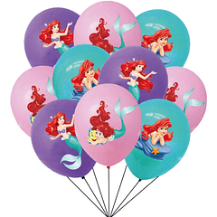 Conjunto de 6 Balões Pequena Sereia