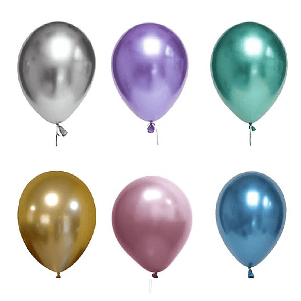 10 Balões Cromados 30CMS 1