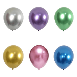 10 Balões Cromados 13CMS 