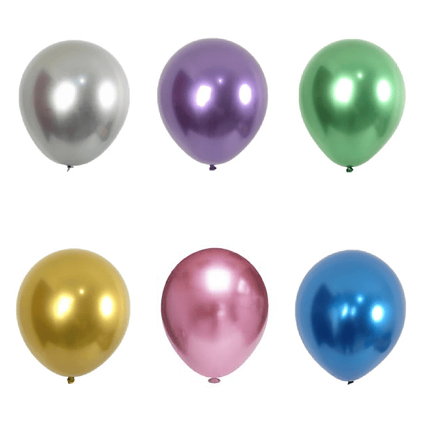 10 Balões Cromados 13CMS  1