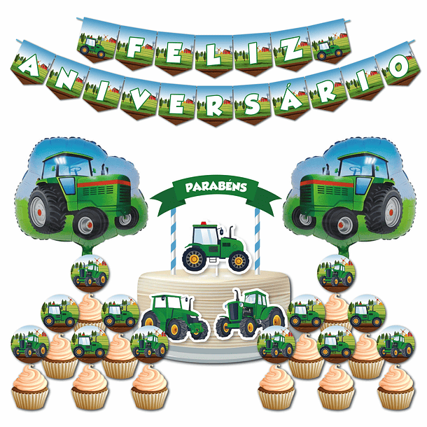 🇵🇹 Birthday Party Pack 🇵🇹 PT Green Tractor 1