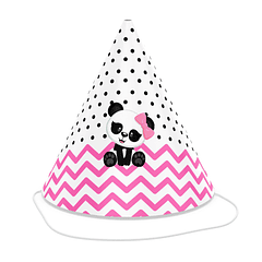 Gorrito Panda Zig Zag Rosa