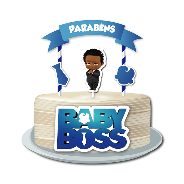 Topo de Bolo Baby Boss Afro 1