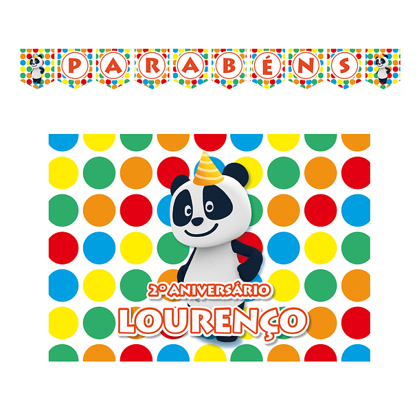 Kit Decoração de Aniversário Panda Bolinhas 1