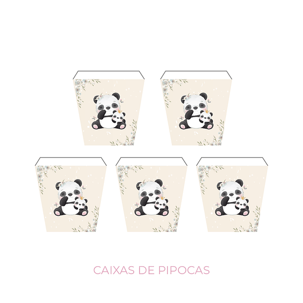 Artículos de Cumpleaños Panda Acuarela Tema Niñas 4
