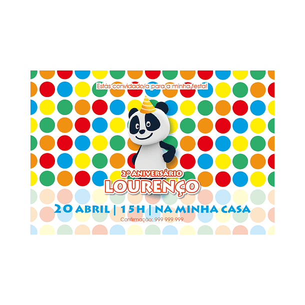 Convites Panda Bolinhas 1