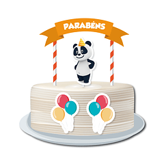 Cake Topper Panda Bolitas