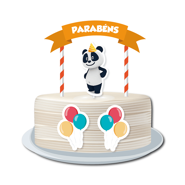 Cake Topper Panda Bolitas 1