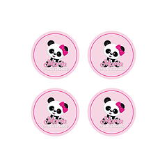 8 Autocolantes 5cms Panda Menina