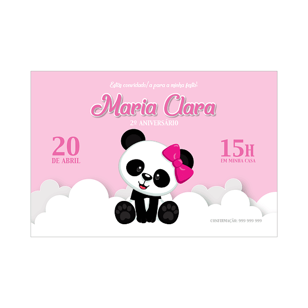 Convites Panda Menina 2 1
