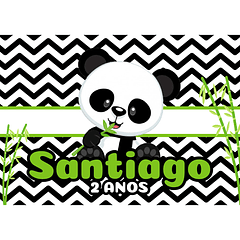 Painel Panda Zig Zag Verde