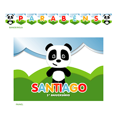 Kit Decoración Panda Verde y Azul (Varias Opciones)