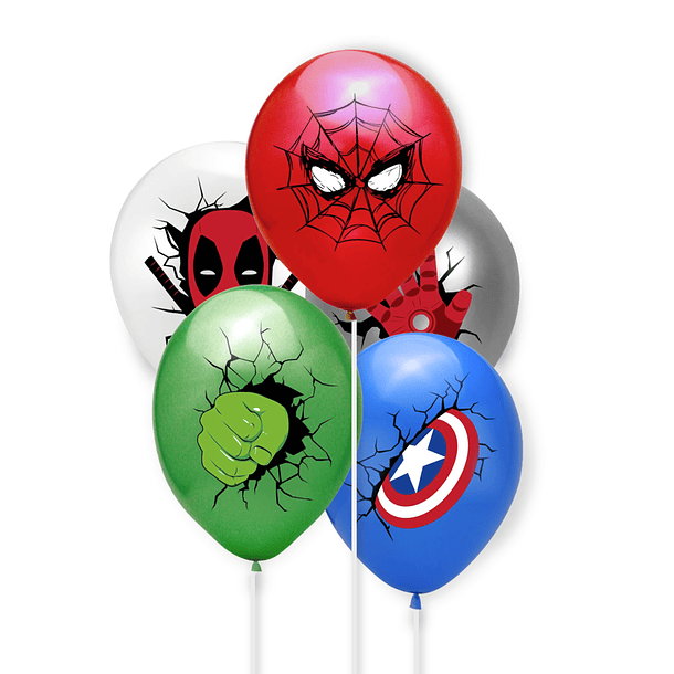 Conjunto de 5 Balões Avengers  (Super Heróis) 1