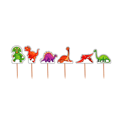 12 Toppers c/ palito Dinossauros 2