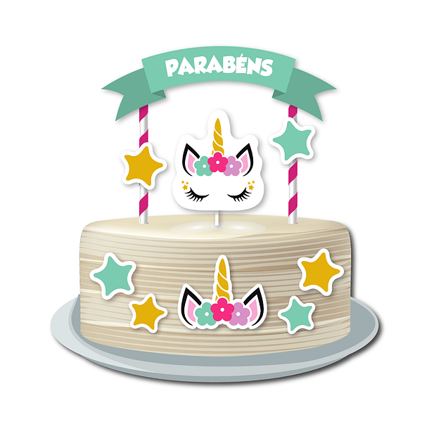 Cake Topper Unicornio 2 1