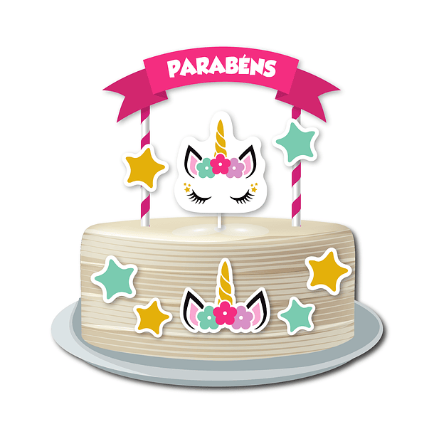 Cake Topper Unicornio 3 1