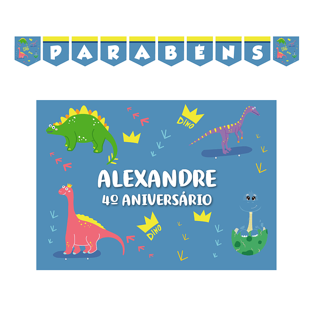 Kit Decoração de Aniversário Dinossauros 4 1