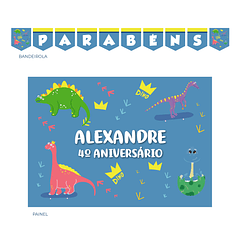 Kit Decoração Dinossauros 4 (Várias_Opções)  