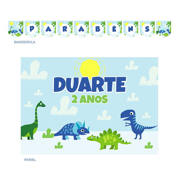 Kit Decoração de Aniversário Dinossauros 3 2