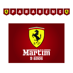Kit Decoração de Aniversário Ferrari