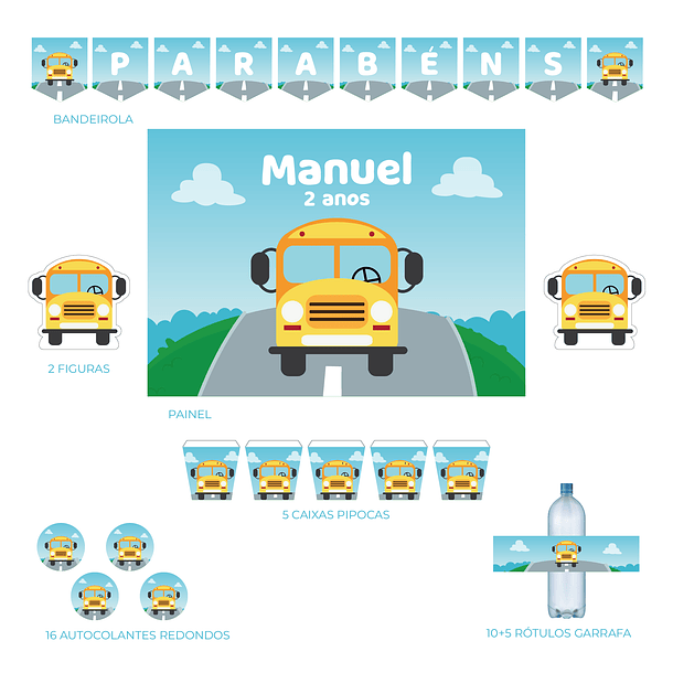 Kit Decoração Autocarro Escolar (Várias_Opções)  3