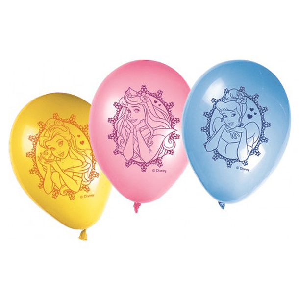 Conjunto de 8 Balões Princesas Disney 1