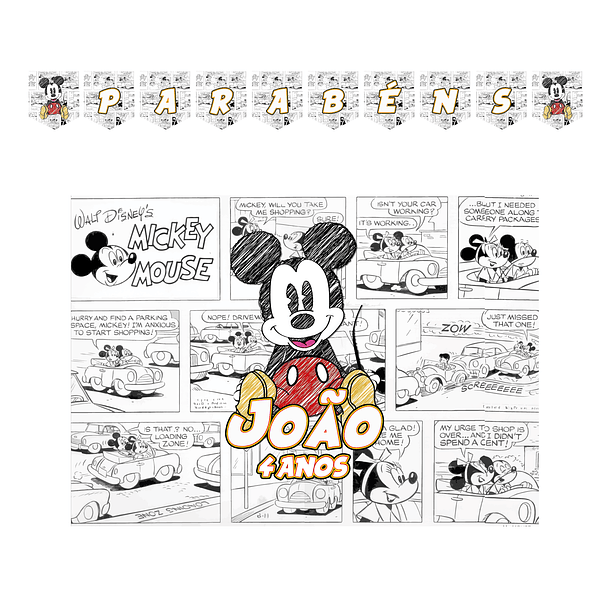Kit Decoração Mickey Banda Desenhada (várias Opções) 1