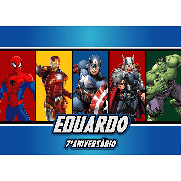 Painel Aniversário Avengers (Super Heróis) 2