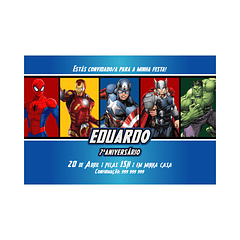 Convites Avengers (Super Heróis)