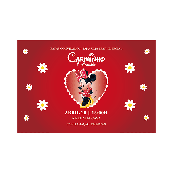 Convites Minnie Vermelha 1