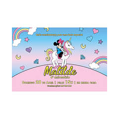 Invitaciones Minnie Unicornio