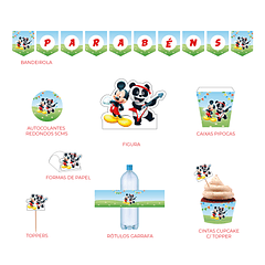 Artigos Aniversário Mickey e Panda 