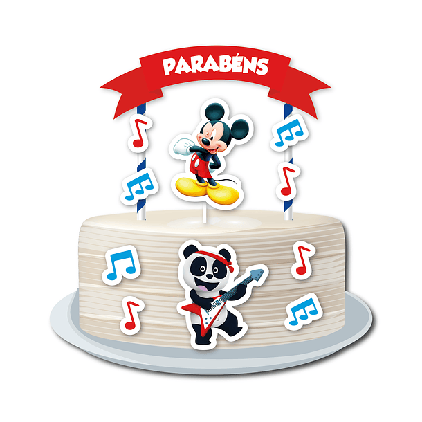 Cake Topper Mickey y Panda 1