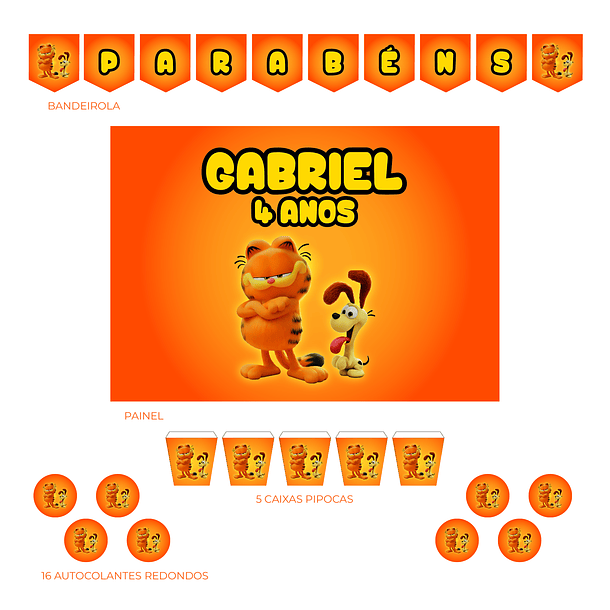 Kit Decoração Garfield (Várias_Opções)  2