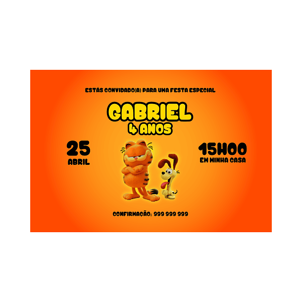 Convites Garfield 1