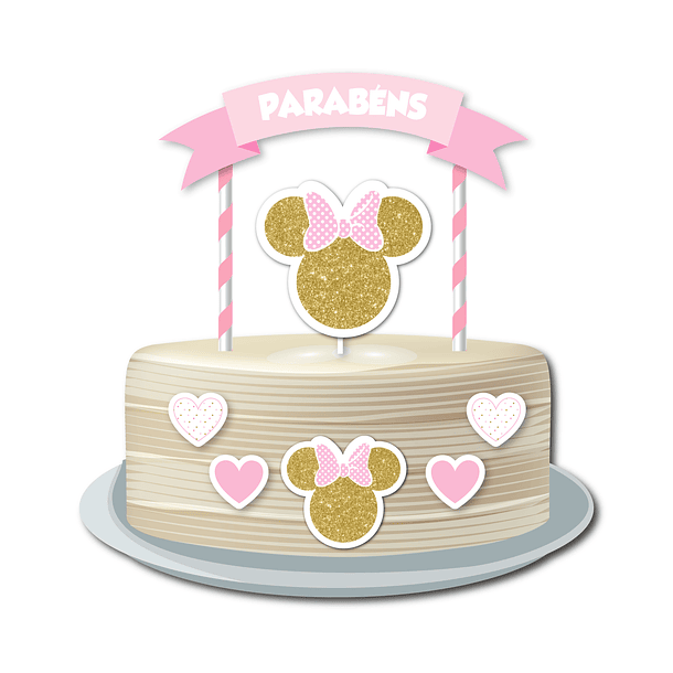 Cake Topper Minnie Glitter 1