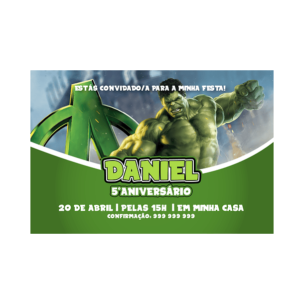 Convites Hulk 1