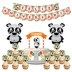 Pack Festa Aniversário PT Panda Bolinhas