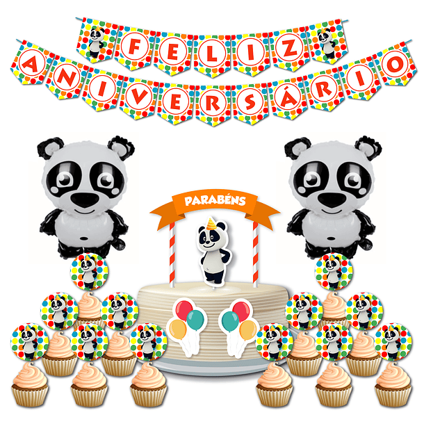 🇵🇹 Pack Festa Aniversário 🇵🇹 PT Panda Bolinhas 1