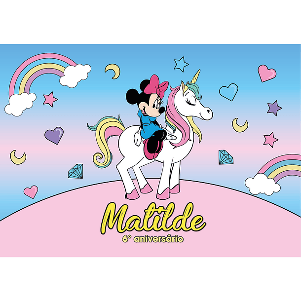 Cartel Cumpleaños Minnie Unicornio 2