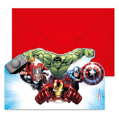 6 Invitaciones Avengers (Superhéroes)