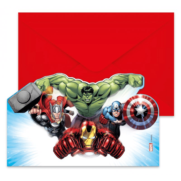 6 Invitaciones Avengers (Superhéroes) 1